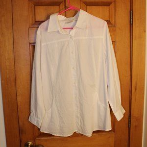 White Poplin Top - Size XL by Joan Rivers